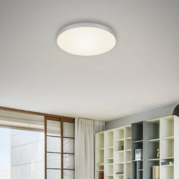 Stropné svietidlo Flame LED, Ø 28,7 cm, strieborná
