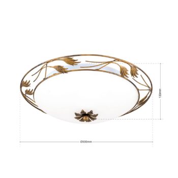Stropné svietidlo Fleur, zlatá antika, Ø 50 cm