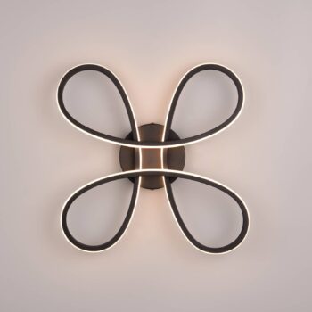 Stropné svietidlo Fly LED, matná čierna, 3 000 K, 40 cm x 40 cm