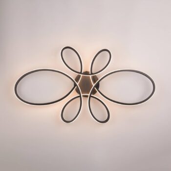 Stropné svietidlo Fly LED, matná čierna, 3 000 K, 83 cm x 45 cm