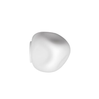 Stropné svietidlo Foscarini Hoba Media, Ø 25 cm, biele, sklo