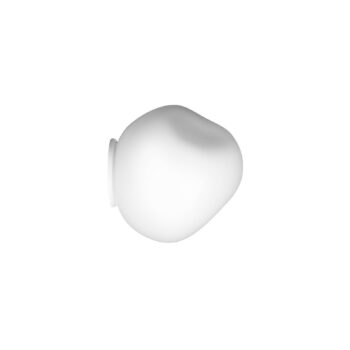 Stropné svietidlo Foscarini Hoba Piccola, Ø 12 cm, biele, sklo