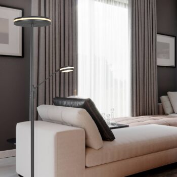Stropné svietidlo Franklin LED, lampa na čítanie, antracit