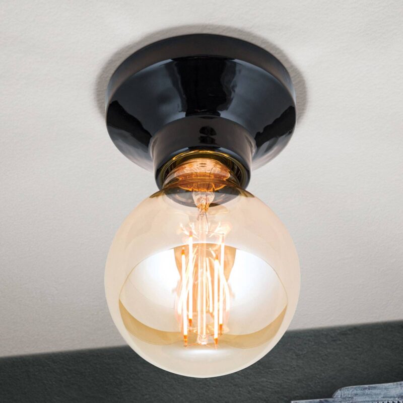 Stropné svietidlo Frost z keramiky, čierna Stropné svietidlo Frost z keramiky, čierna