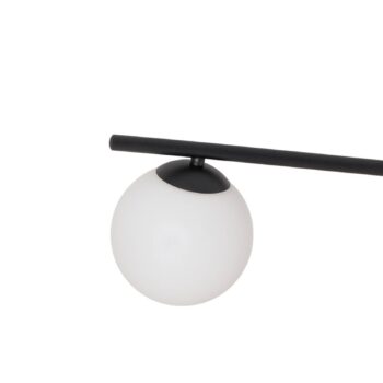 Stropné svietidlo Glassy, 4-pl., lineárne, čierne/opálové