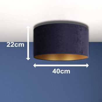 Stropné svietidlo Golden Roller Ø 40cm tmavomodrá/zlatá