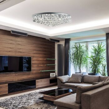 Stropné svietidlo Hanna chrómové sklenené krištáľové gule 80 cm