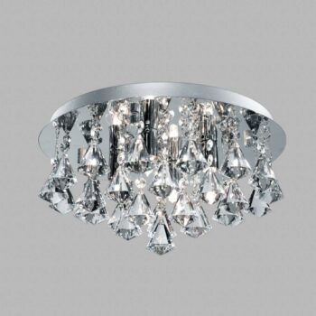 Stropné svietidlo Hanna, okrúhle, IP44 38 cm chróm