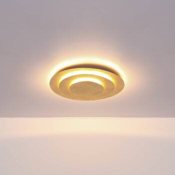 Stropné svietidlo Heda LED, Ø 35 cm, zlatá farba, kov