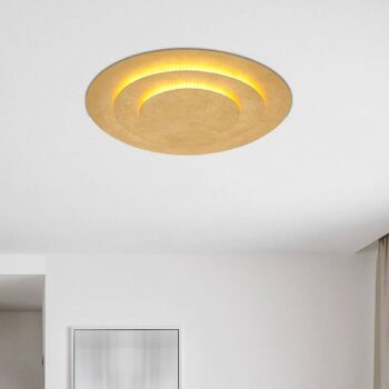 Stropné svietidlo Heda LED, Ø 49 cm, zlatá farba, kov