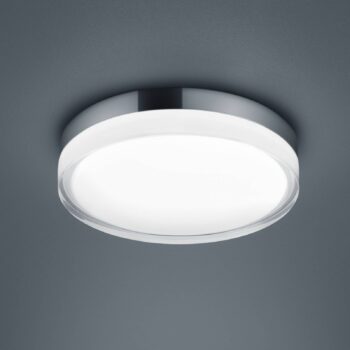 Stropné svietidlo Helestra Tana LED, chróm, Ø 28 cm