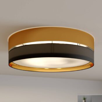 Stropné svietidlo Hilton, čierne/zlaté, Ø 60 cm