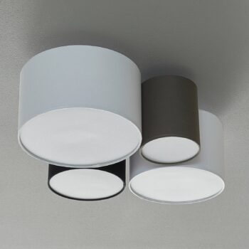 Stropné svietidlo Hotel so 4 textilnými tienidlami