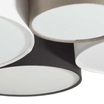 Stropné svietidlo Hotel so 4 textilnými tienidlami