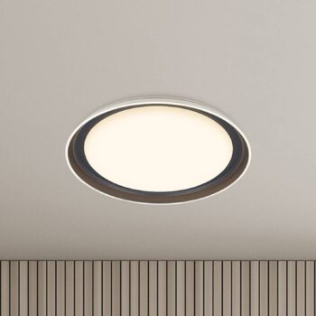 Stropné svietidlo Ijus LED, biela/antracitová, Ø 43 cm, plast