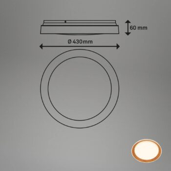 Stropné svietidlo Ijus LED, farba biela/drevo, Ø 43 cm, plast