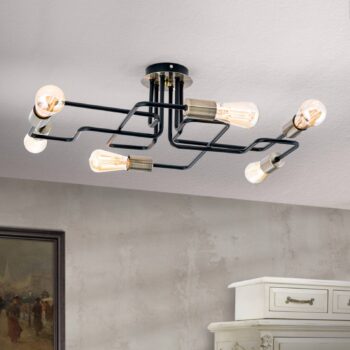 Stropné svietidlo Jailhouse, 6-plameňové