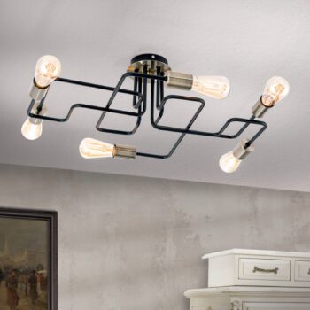 Stropné svietidlo Jailhouse, 6-plameňové