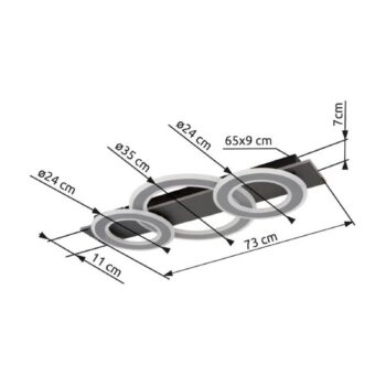 Stropné svietidlo Jayden LED, dĺžka 73 cm, antracitová/sivá farba, kov