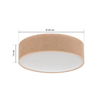 Stropné svietidlo Jute s béžovým tienidlom Ø 48 cm
