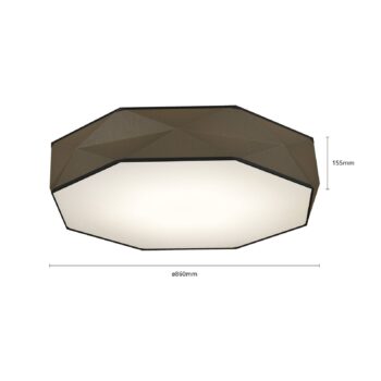 Stropné svietidlo Kantoor New, Ø 88 cm, čierne