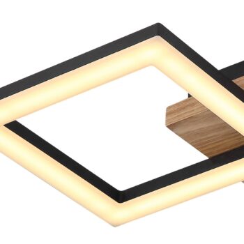 Stropné svietidlo Kerry LED, dĺžka 46 cm, čierna/tmavohnedá