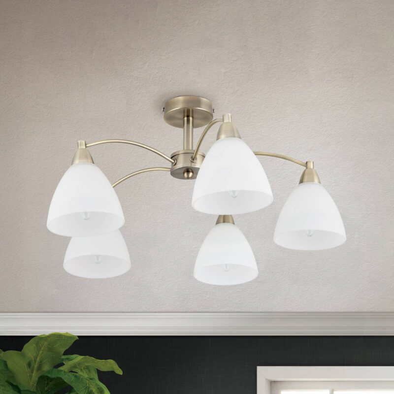 Stropné svietidlo Kinga starožitná mosadz 5-plameň Stropné svietidlo Kinga starožitná mosadz 5-plameň