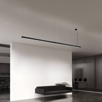 Stropné svietidlo LED Bounce, čierne, dĺžka 113 cm, CCT, hliník