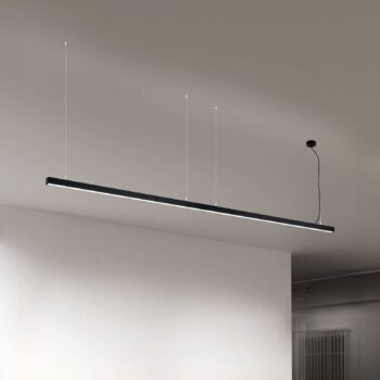 Stropné svietidlo LED Bounce, čierne, dĺžka 113 cm, CCT, hliník