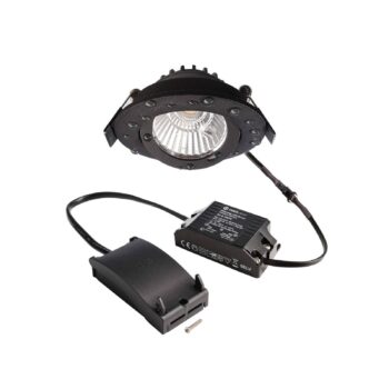 Stropné svietidlo LED Dione, IP44, 2 700 K, čierne, tlmené