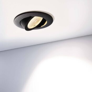 Stropné svietidlo LED Dione, IP44, 3 000 K, čierne, tlmené