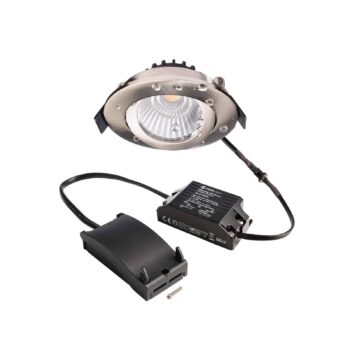 Stropné svietidlo LED Dione, IP44, 3 000 K, nikel, stmievanie