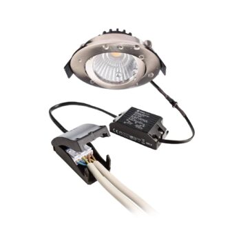 Stropné svietidlo LED Dione, IP44, 4 000 K, nikel, stmievanie