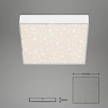 Stropné svietidlo LED Flame Star, 21,2 x 21,2 cm, biele