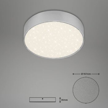 Stropné svietidlo LED Flame Star, Ø 15,7 cm, strieborná