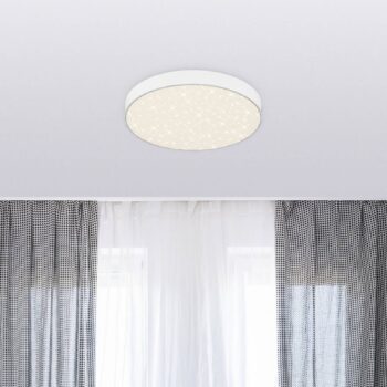 Stropné svietidlo LED Flame Star, Ø 21,2 cm, biele