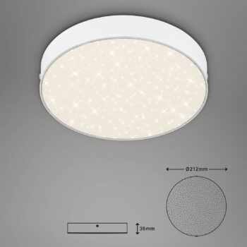 Stropné svietidlo LED Flame Star, Ø 21,2 cm, biele