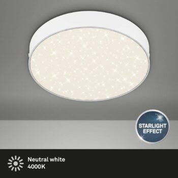 Stropné svietidlo LED Flame Star, Ø 21,2 cm, biele