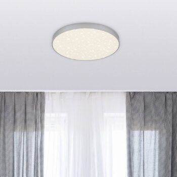 Stropné svietidlo LED Flame Star, Ø 28,7 cm, strieborná