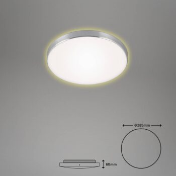 Stropné svietidlo LED Flet, biela/chróm, Ø 28,5 cm, 3 000 K