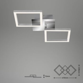 Stropné svietidlo LED Frame, 3 000 K, chróm