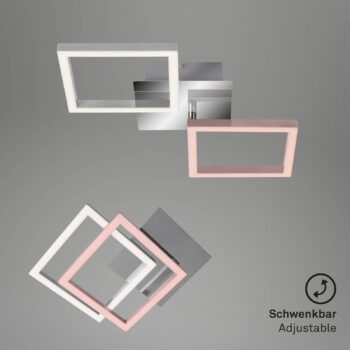 Stropné svietidlo LED Frame, 3 000 K, chróm