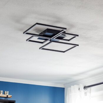Stropné svietidlo LED Frame, CCT, 4 svetlá, čierne