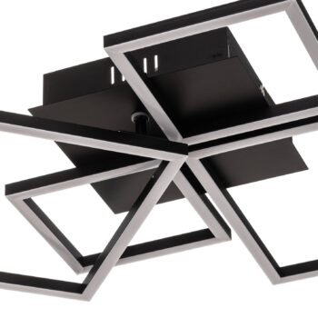 Stropné svietidlo LED Frame, CCT, 4 svetlá, čierne