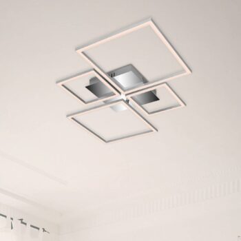 Stropné svietidlo LED Frame, CCT, 4 svetlá, hliník