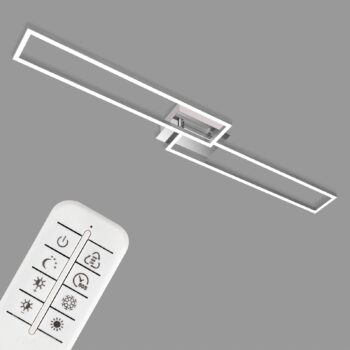 Stropné svietidlo LED Frame, diaľkové ovládanie, chróm