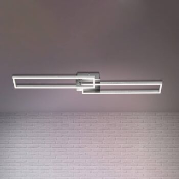 Stropné svietidlo LED Frame, diaľkové ovládanie, chróm