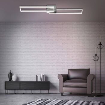 Stropné svietidlo LED Frame, diaľkové ovládanie, chróm