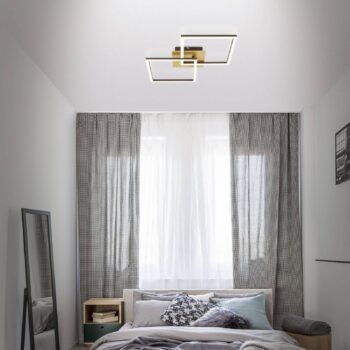 Stropné svietidlo LED Frame, zlaté, stmievateľné, 2 svetlá