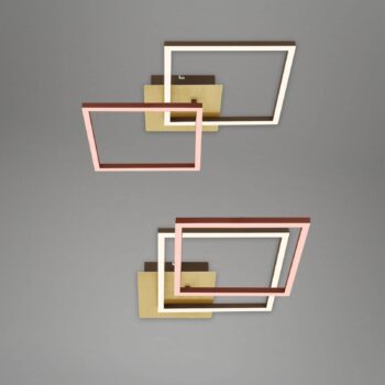 Stropné svietidlo LED Frame, zlaté, stmievateľné, 2 svetlá